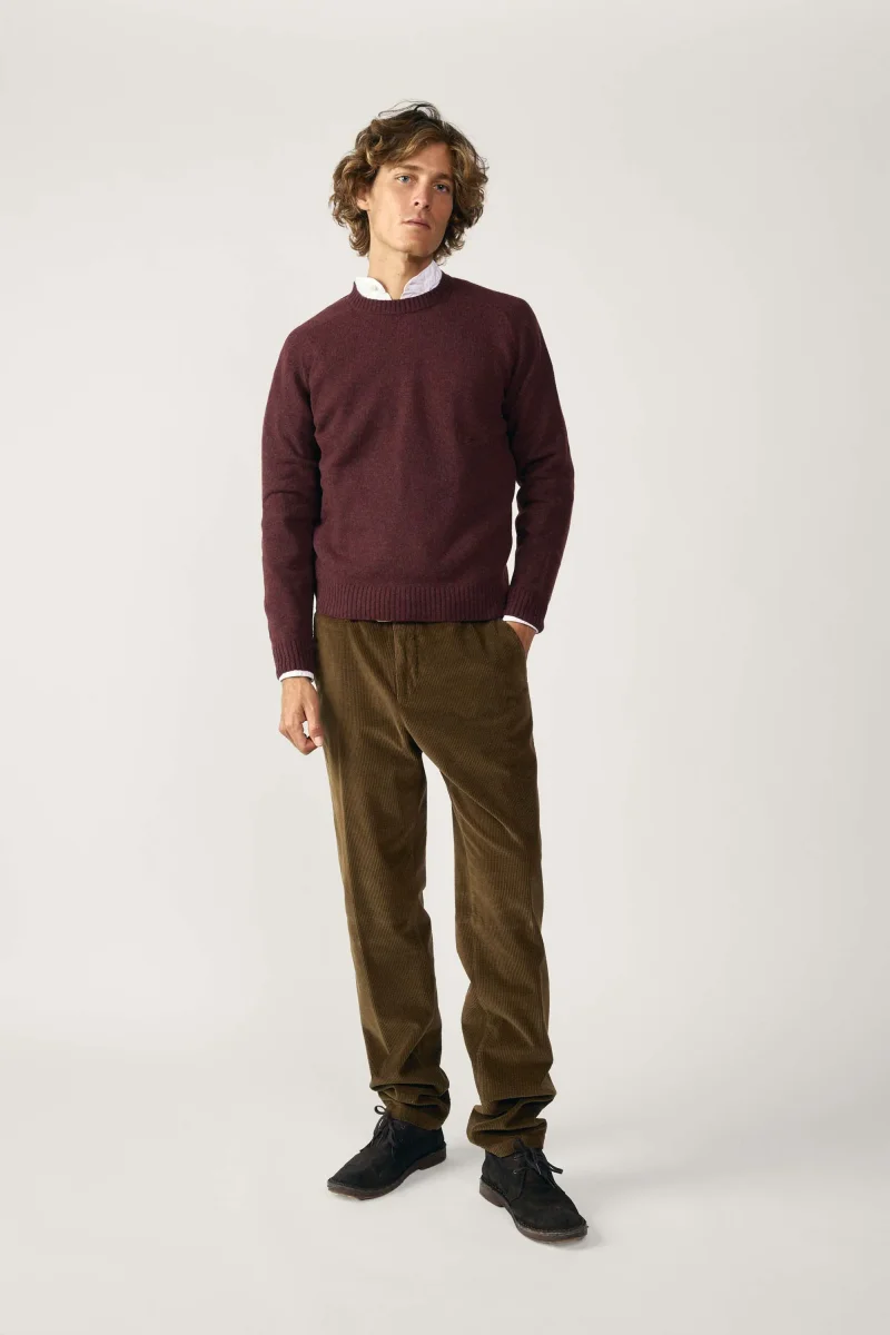 Jersey Cuello Redondo Shetland - Burdeos Jaspeado - Imagen 4