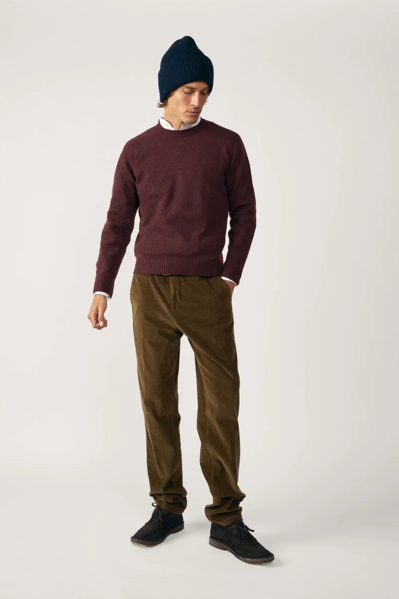 Jersey Cuello Redondo Shetland - Burdeos Jaspeado - Imagen 7