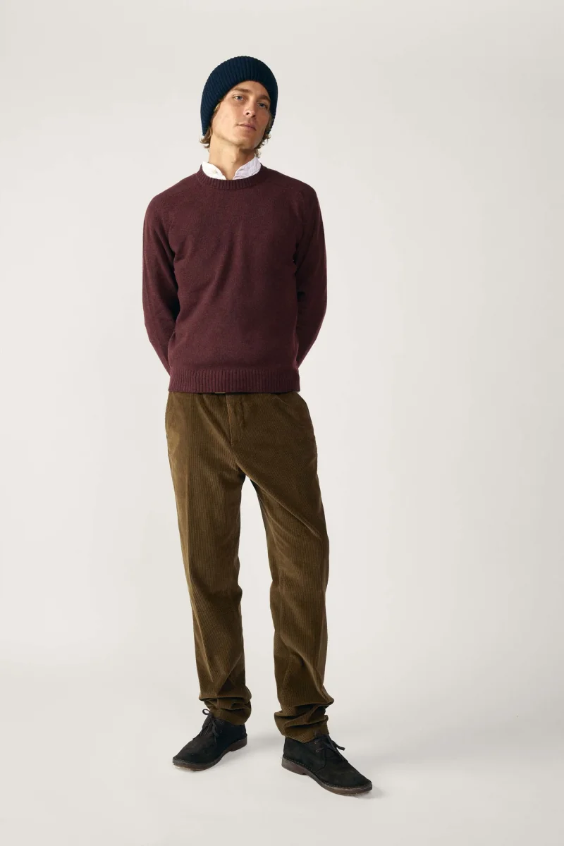 Jersey Cuello Redondo Shetland - Burdeos Jaspeado - Imagen 8