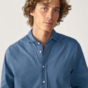 Camisa De Popelín - Azul