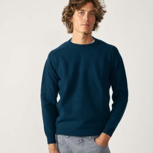 Jersey Cuello Redondo Lambswool - Azul Petróleo