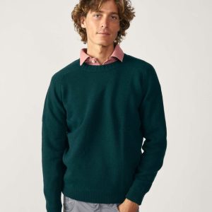 Jersey Cuello Redondo Lambswool - Verde Petróleo