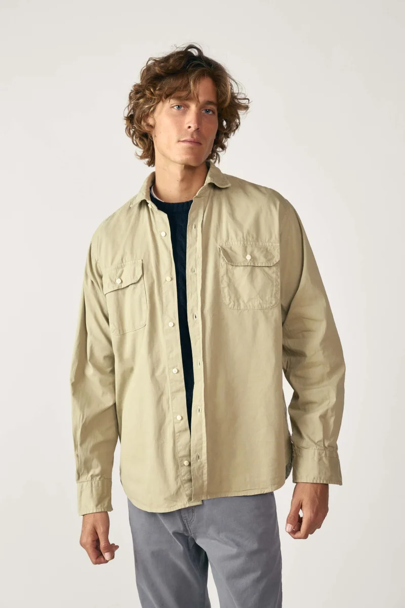 Camisa de Popelín Dos Bolsillos - Beige Tostado - Imagen 4