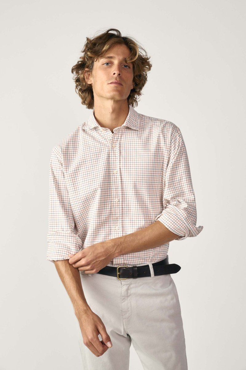 Camisa de Algodón - Viyela Cuadros Azul y Rojo - Imagen 4