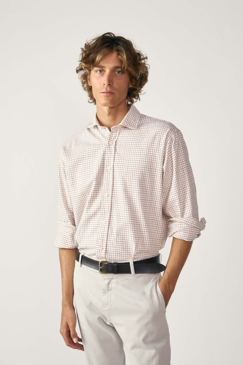 Camisa de Algodón - Viyela Cuadros Azul y Rojo - Imagen 2