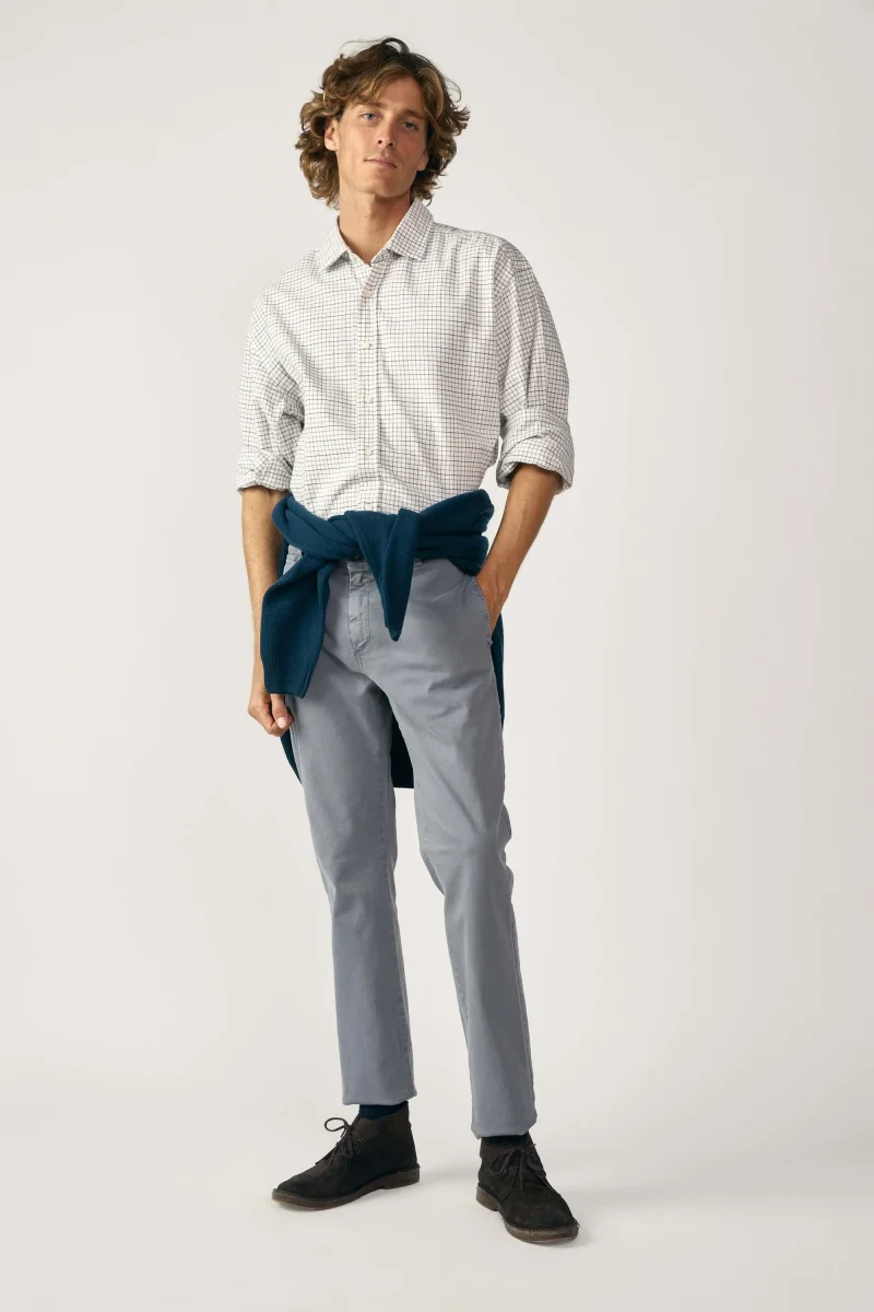 Camisa de Algodón - Viyela Cuadros Azul y Marino - Imagen 6