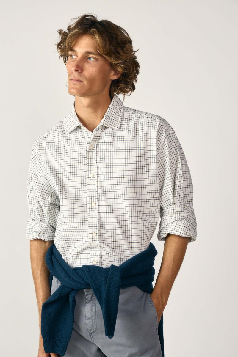 Camisa de Algodón - Viyela Cuadros Azul y Marino - Imagen 5