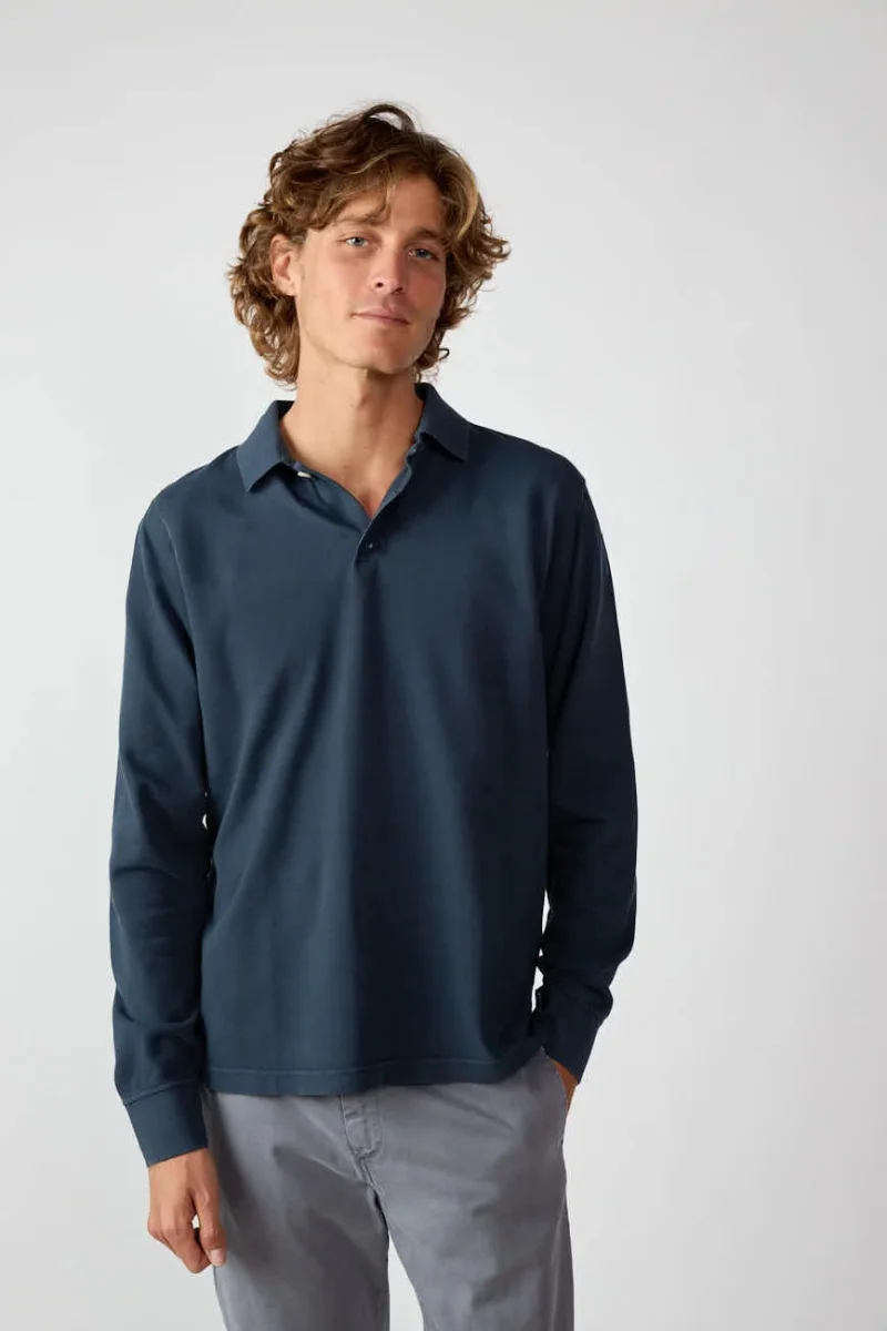 Polo Manga Larga - Azul Marino - Imagen 2