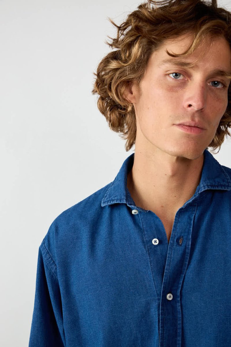 Camisa de Algodón - Vaquera Oscura - Imagen 3