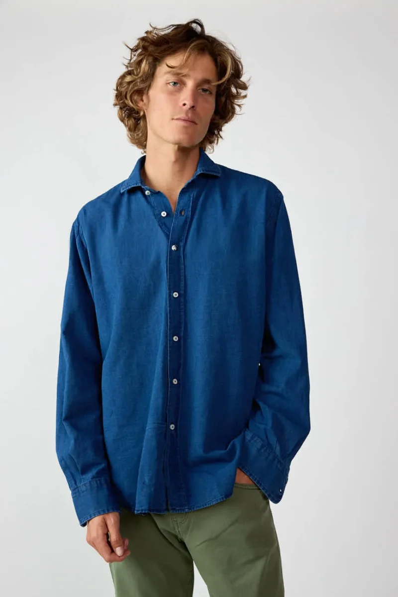 Camisa de Algodón - Vaquera Oscura - Imagen 5
