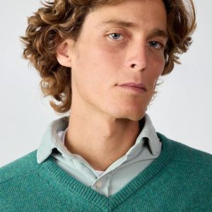 Jersey Cuello Pico Shetland - Verde