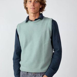 Chaleco Cuello Redondo Lambswool - Verde Agua