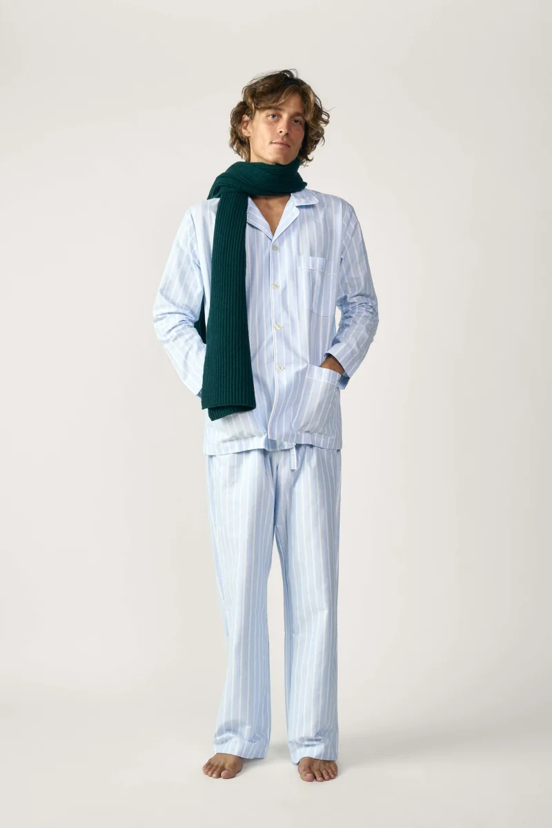 Pijama - Oxford Azul Celeste y Rayas - Imagen 4