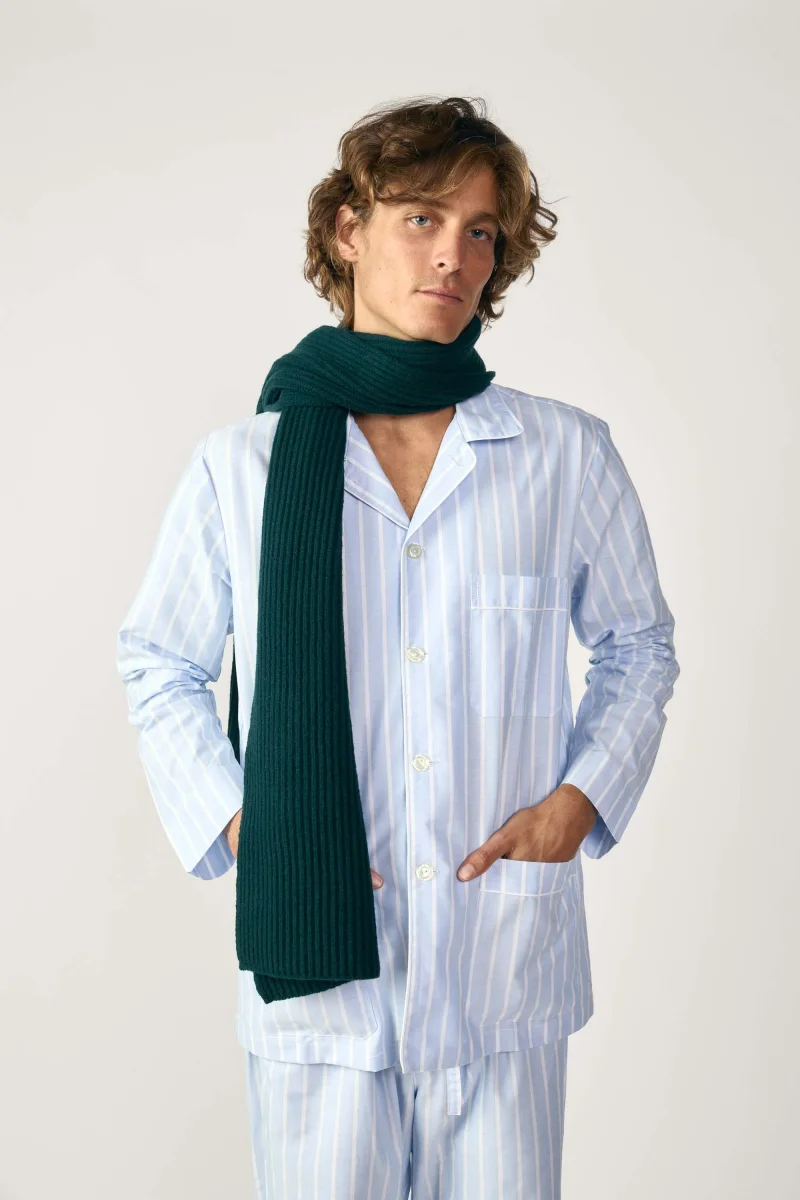 Pijama - Oxford Azul Celeste y Rayas - Imagen 5