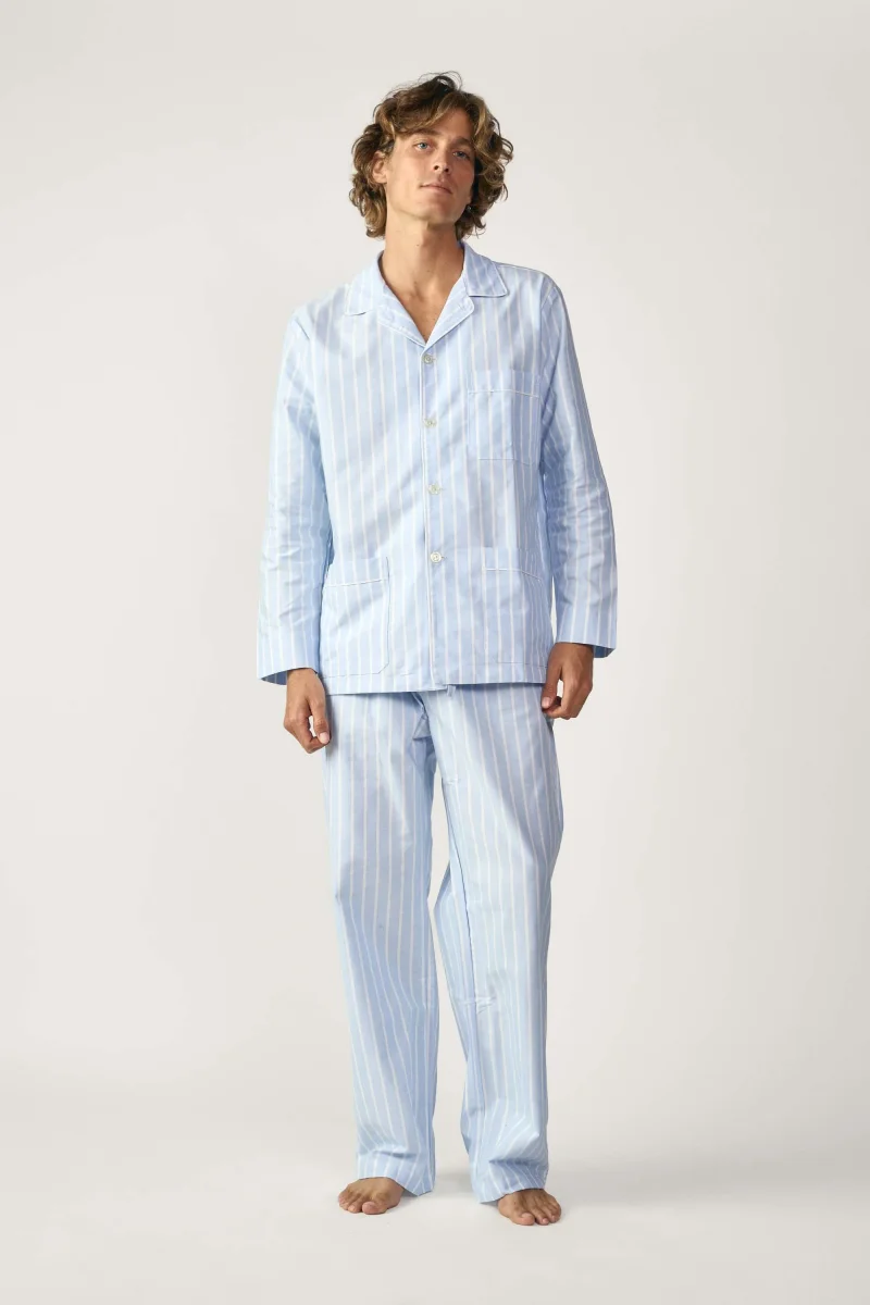 Pijama - Oxford Azul Celeste y Rayas - Imagen 7