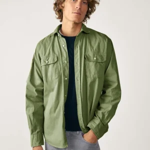 Camisa de Popelín Dos Bolsillos - Verde Khaki