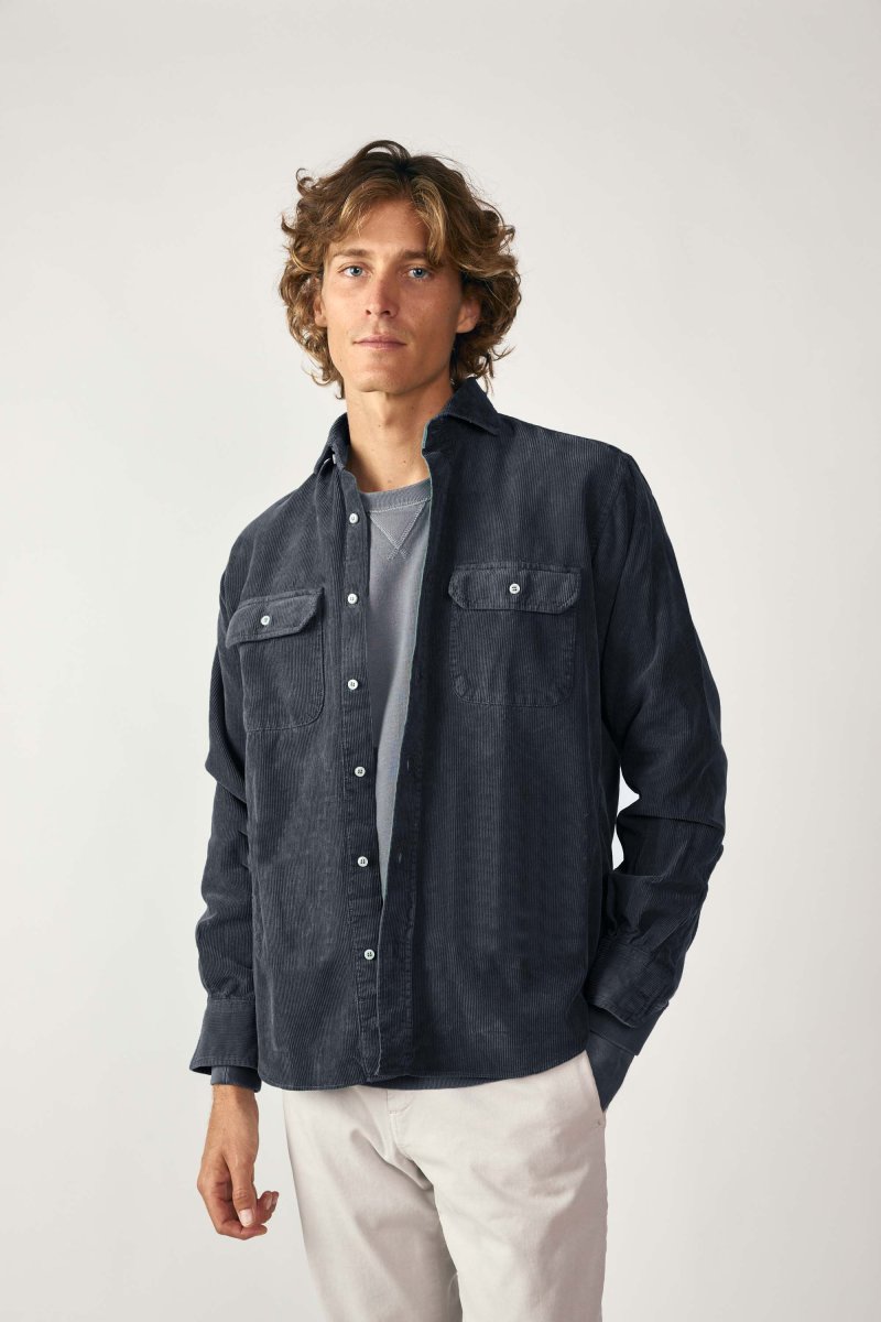 Camisa de Pana Dos Bolsillos - Azul Marino - Imagen 2