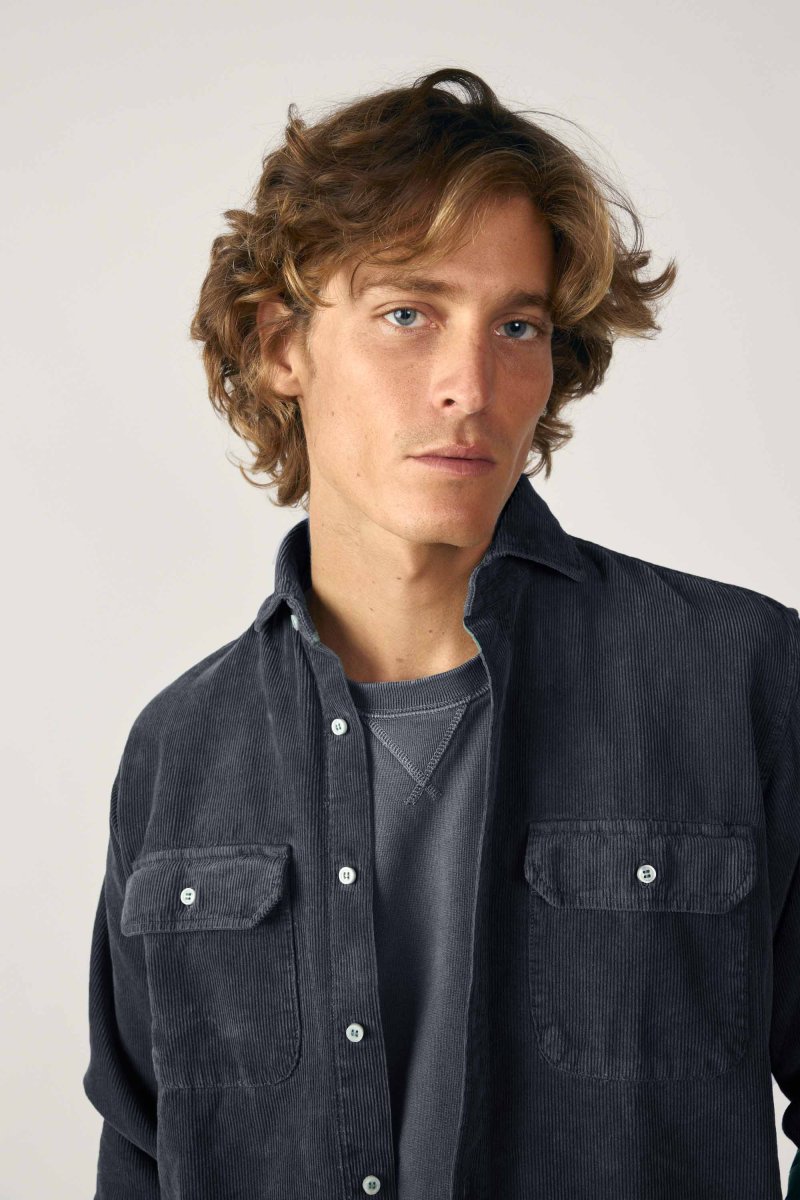 Camisa de Pana Dos Bolsillos - Azul Marino - Imagen 3