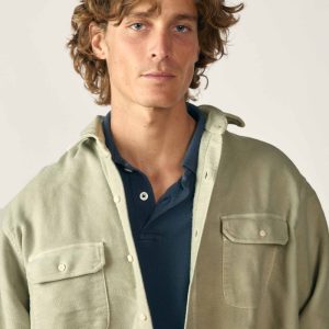 Camisa de Velvetón Dos Bolsillos - Verde Claro