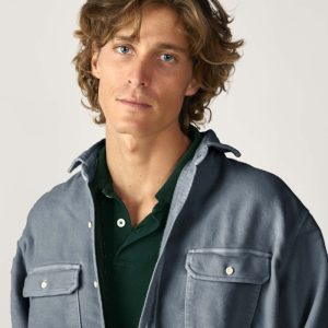 Camisa de Velvetón Dos Bolsillos - Gris Plomo