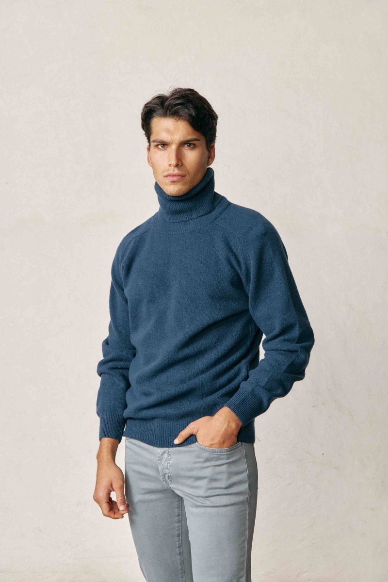 Jersey Cuello Vuelto Lambswool - Azul Petróleo - Imagen 3