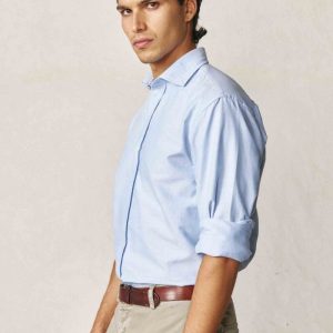 Camisa de Algodón - Oxford Azul
