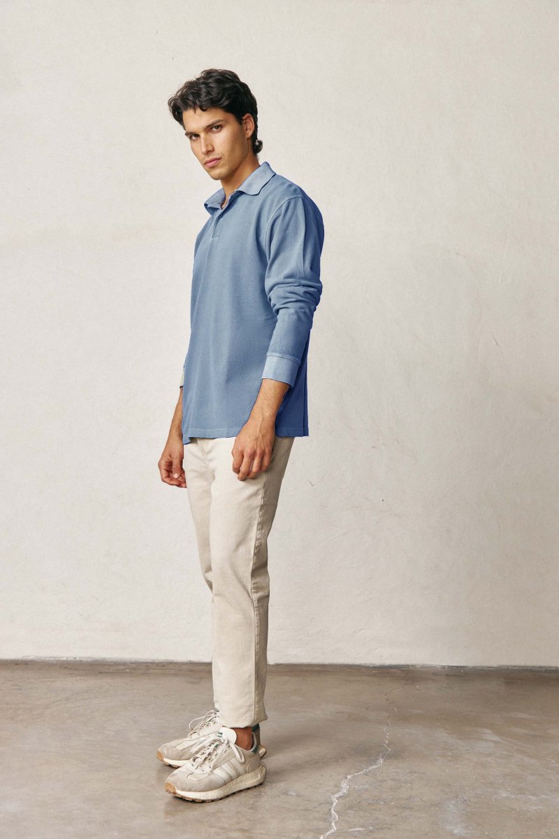 Polo Manga Larga - Azul - Imagen 3