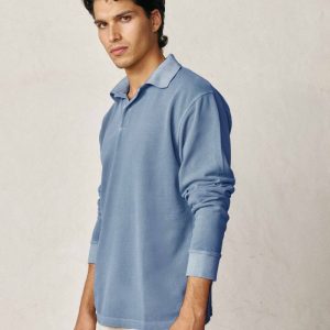 Polo Manga Larga - Azul