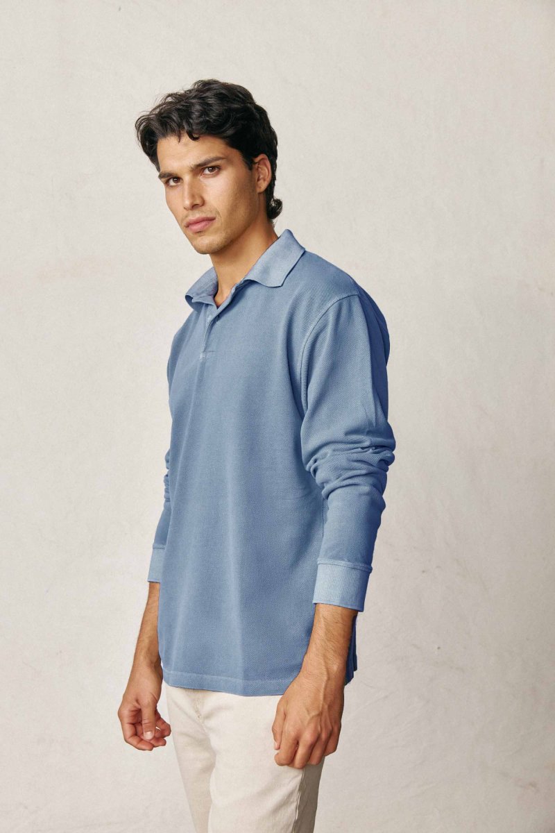Polo Manga Larga - Azul - Imagen 2