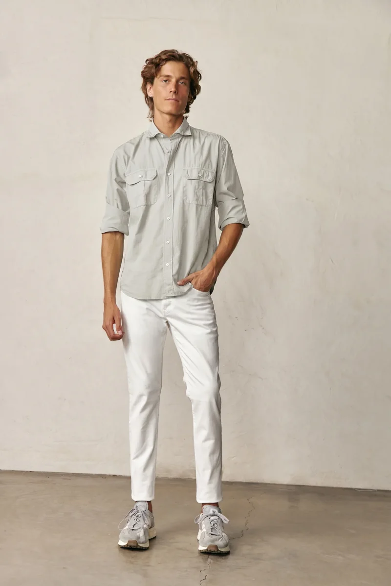Camisa de Popelín Dos Bolsillos - Piedra Claro - Imagen 4