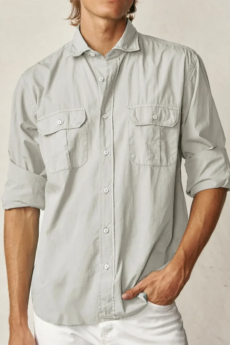 Camisa de Popelín Dos Bolsillos - Piedra Claro - Imagen 3
