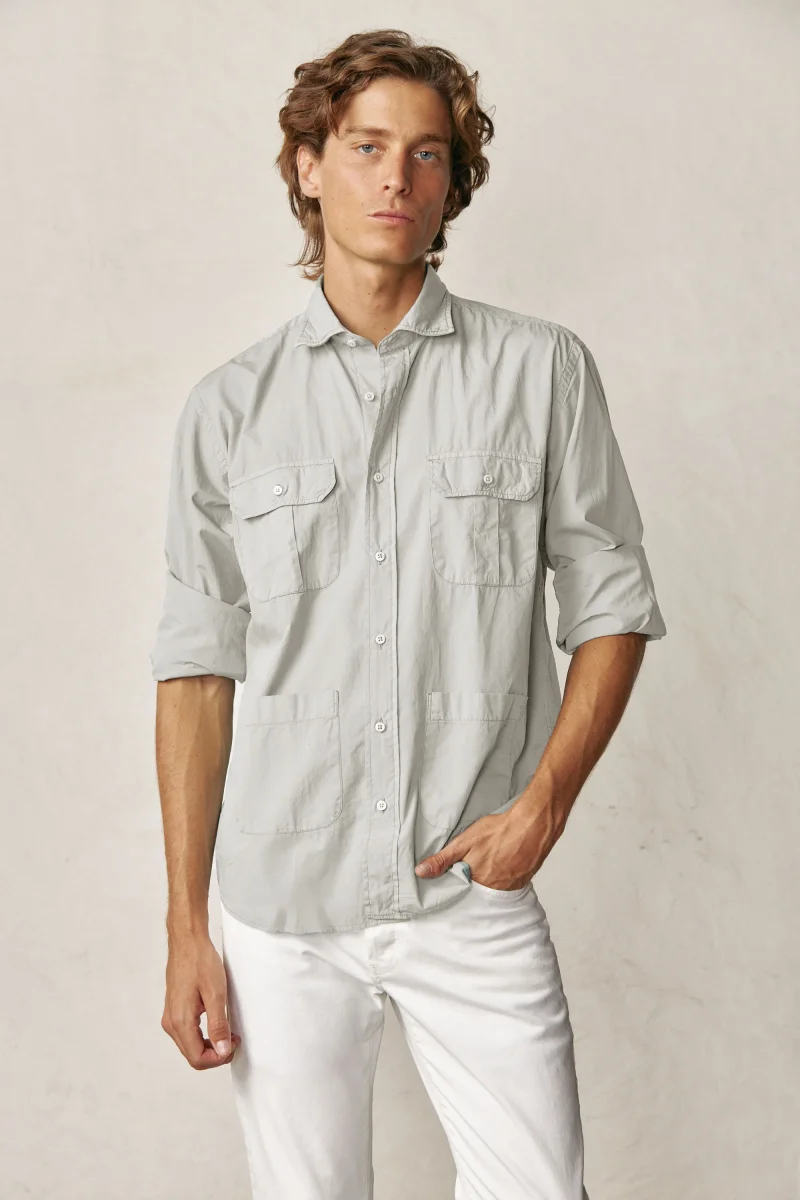 Camisa Guayabera de Popelin - Piedra Claro - Imagen 2