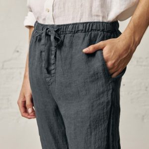Pantalón Largo Lino - Gris Oscuro