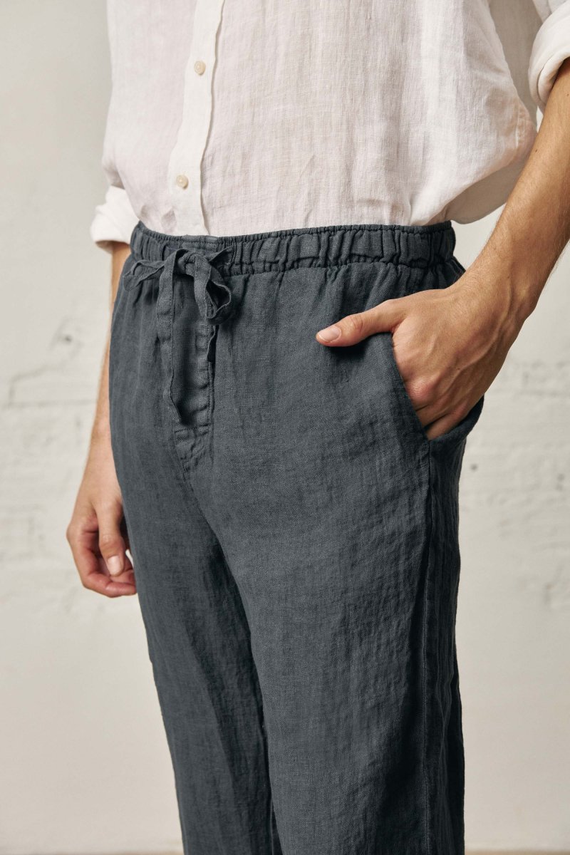 Pantalón Largo Lino - Gris Oscuro - Imagen 2