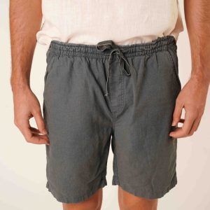 Bermudas de Lino - Gris Oscuro