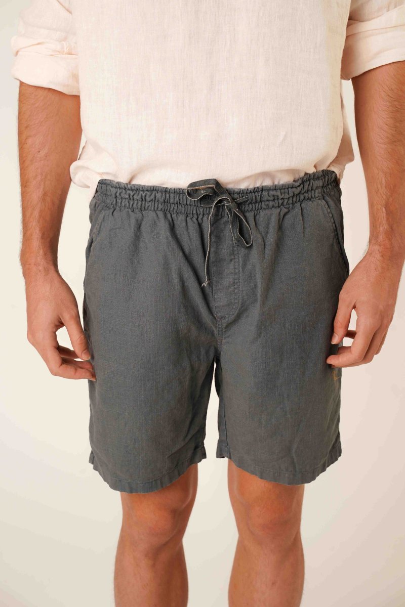 Bermudas de Lino - Gris Oscuro - Imagen 2