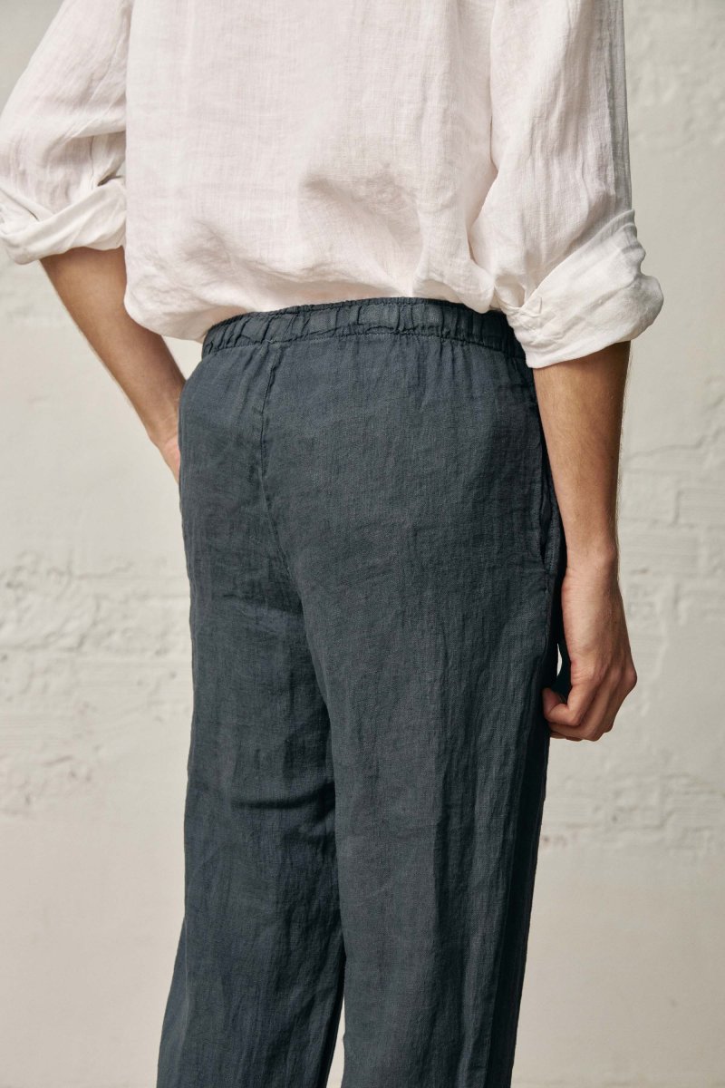 Pantalón Largo Lino - Gris Oscuro - Imagen 3