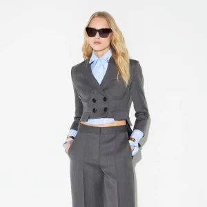 Chaqueta de lana fría con cola