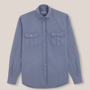 Camisa de Popelín Dos Bolsillos - Azul