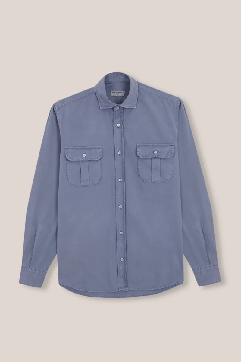 Camisa de Popelín Dos Bolsillos - Azul - Imagen 2