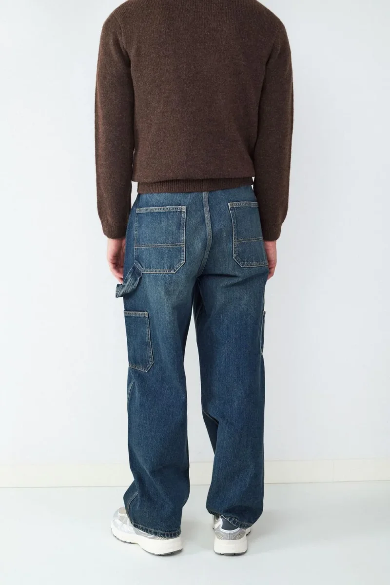 JEAN RELAXED CARPENTER BMK-Vintage Dark Blue Denim - Imagen 4
