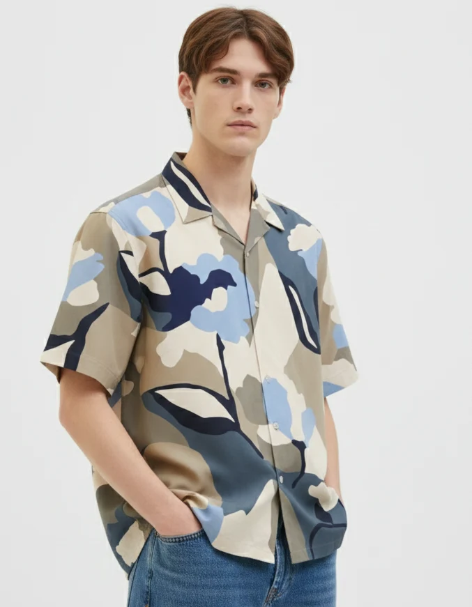 CAMISA RELAXED ESTAMPADA LUKE - Antique White
