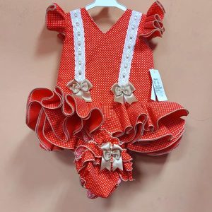 Traje Flamenca Corto Rojo Modelo Lucia