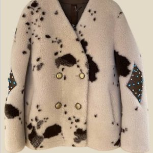 Piebald jacket sin cuello