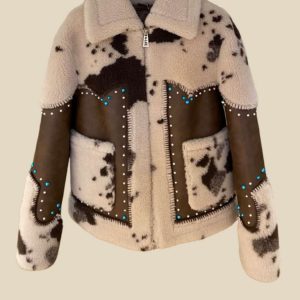 Piebald jacket con cuello