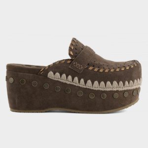 Mou clog leather overstich DPBRO