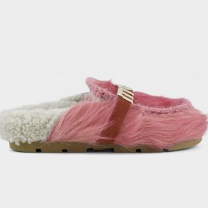 Mou winter bio slide long hair ponyskin Fuxia