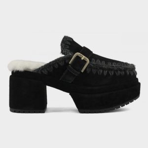Mou platform clog buckle BKBK