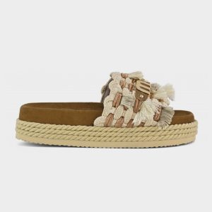 Mou monobrand rope sandal fringes beige