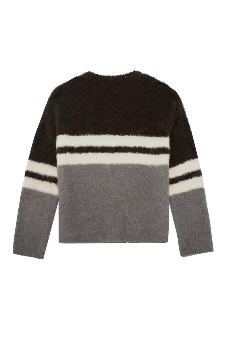 SWEATER CUELLO REDONDO RAYAS-Black - Imagen 6
